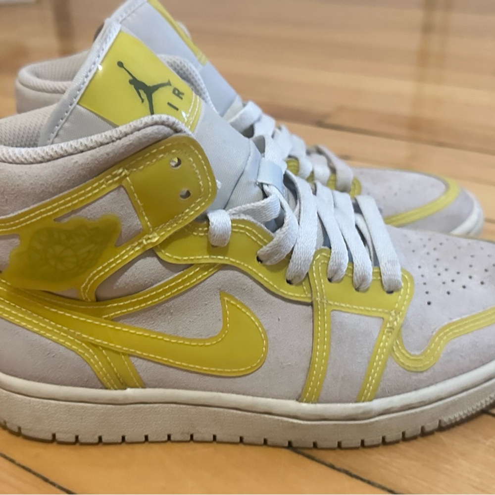 Nike Yellow and White High-Top Sneakers